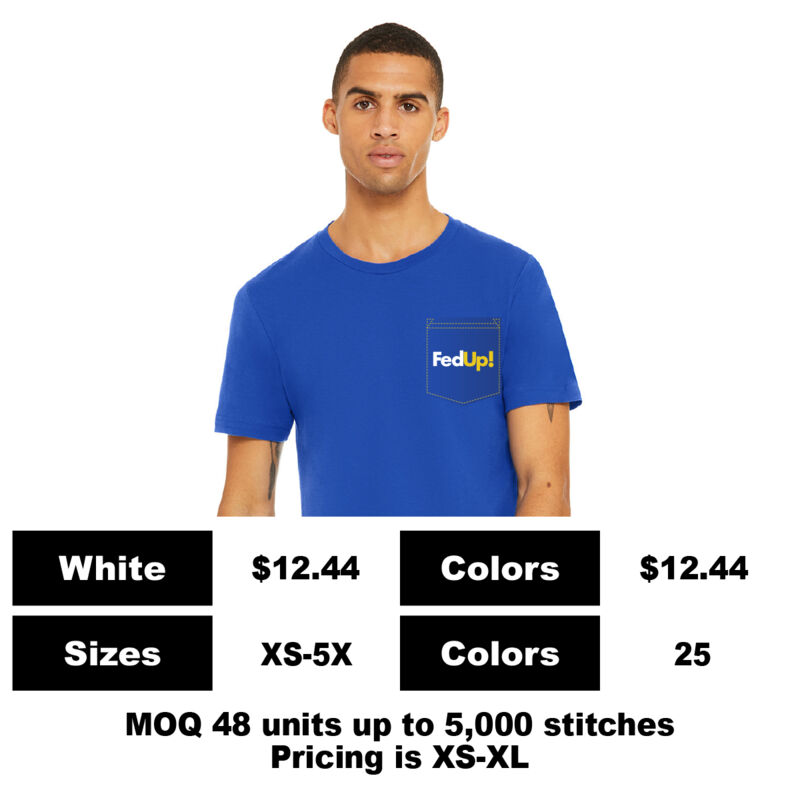B3001-P: Embroidery on Pocket - 4.2 oz Cotton Pocket T-Shirt